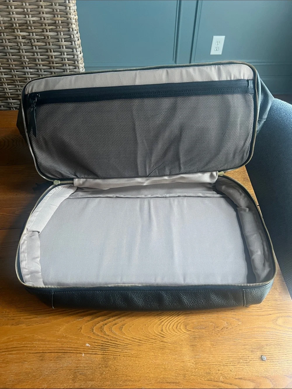 Black Pebbled Link and Kings Leather Duffel Bag